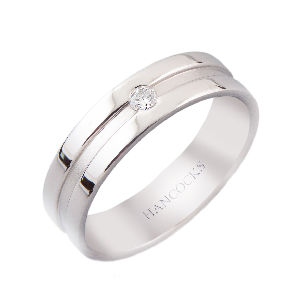 platinum gents diamond set wedding ring