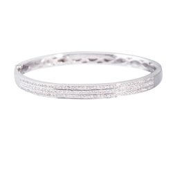 princess cut diamond set bangle