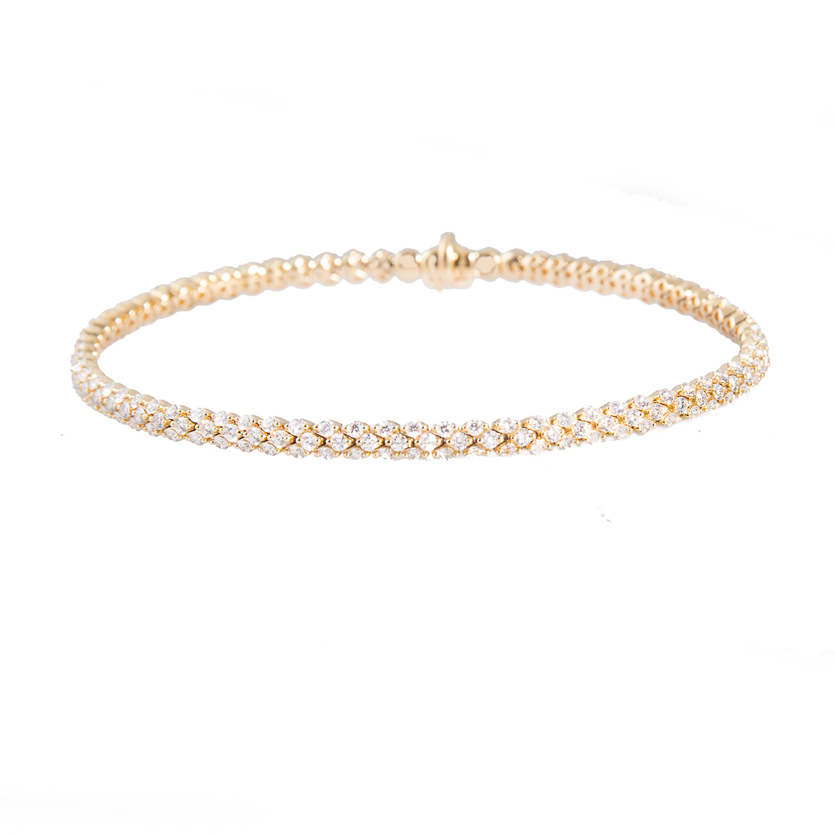 diamond set 3 row bracelet