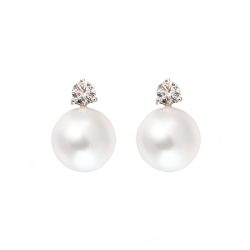 south sea pearl and diamond earrings