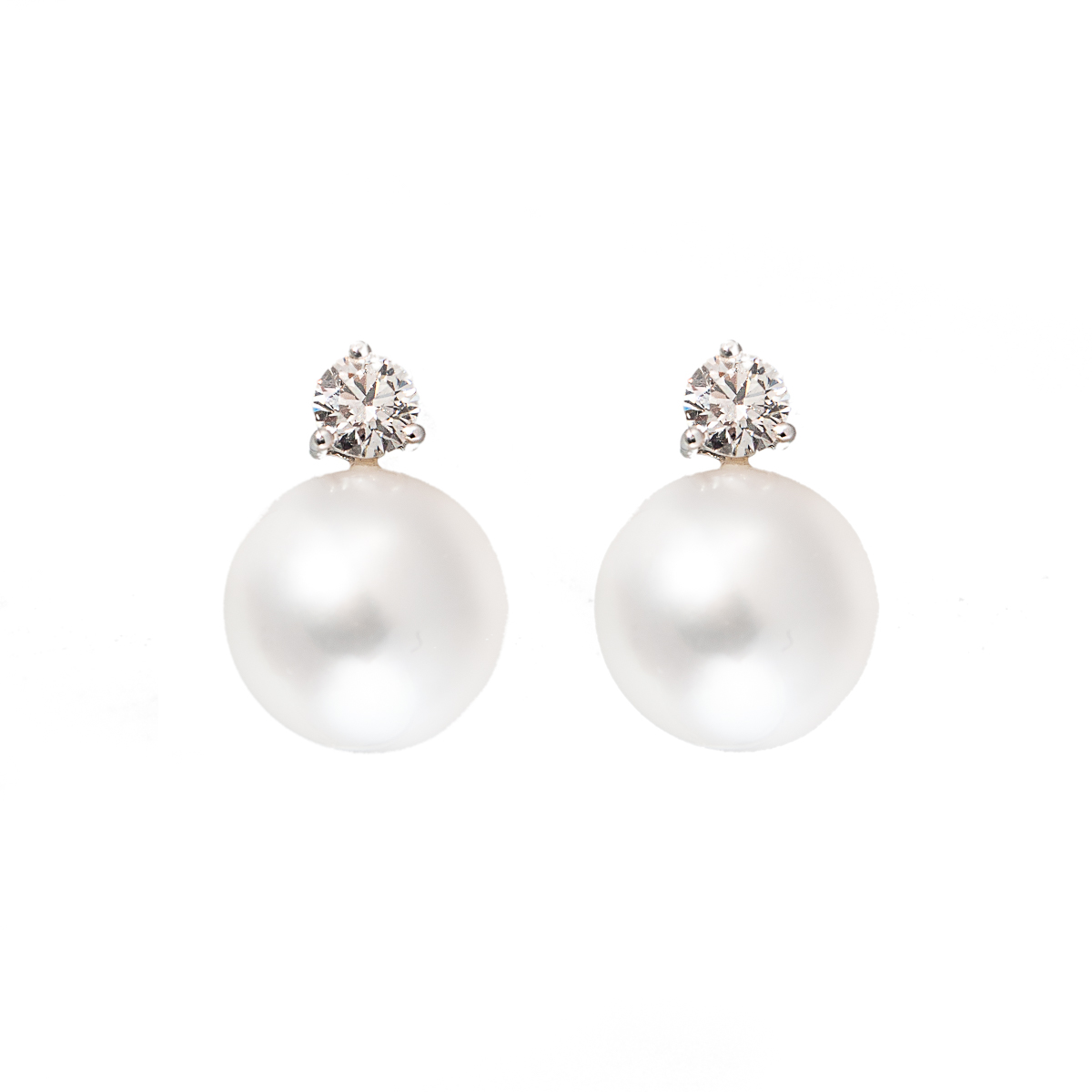 south sea pearl and diamond earrings