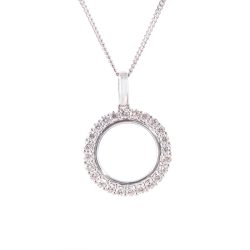 diamond set circle pendant