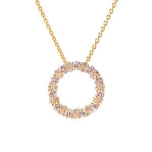 yellow gold diamond circle pendant