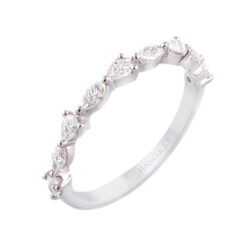 marquise and pear cut diamond set wedding ring