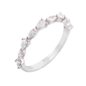 marquise and pear cut diamond set wedding ring