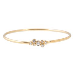 yellow gold bubble diamond set bangle