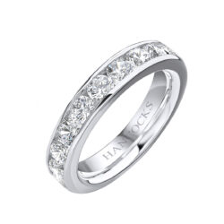 channel set platinum diamond wedding ring