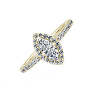 marquise diamond cluster ring in 18ct yellow gold