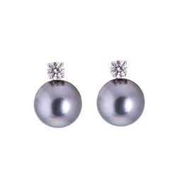 tahitian pearl and diamond earrings
