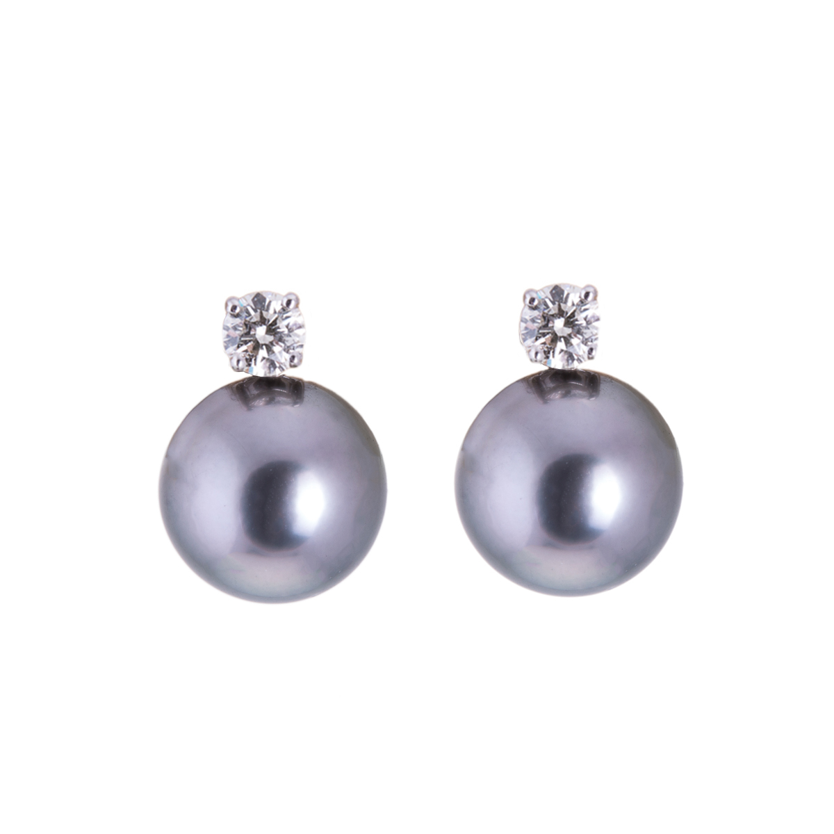 tahitian pearl and diamond earrings