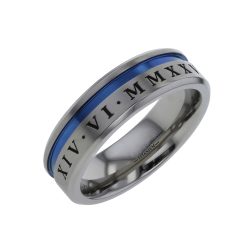 titanium gents band with roman numerals