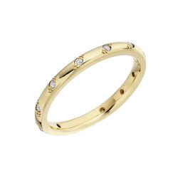 18ct yellow gold diamond set wedding ring