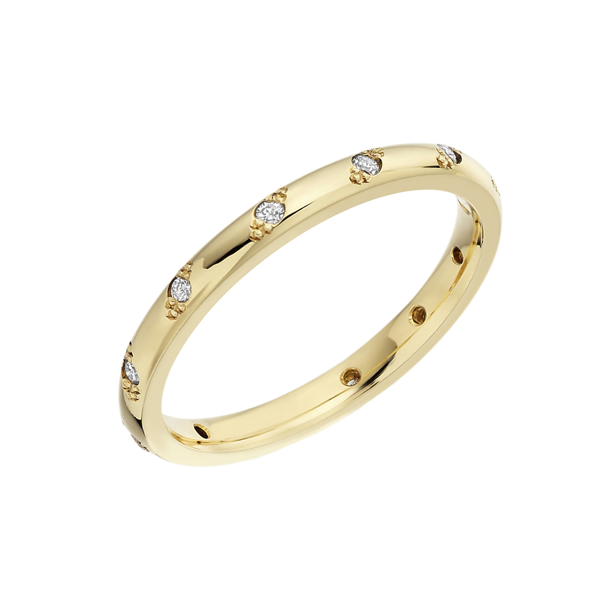 18ct yellow gold diamond set wedding ring