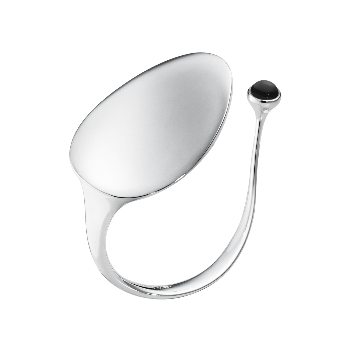 Georg Jensen Vivianna Archive Silver and Black Onyx Bangle | Hancocks Jewellers 