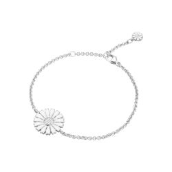silver and white enamel single Daisy bracelet