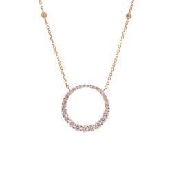 yellow gold diamond circle pendant