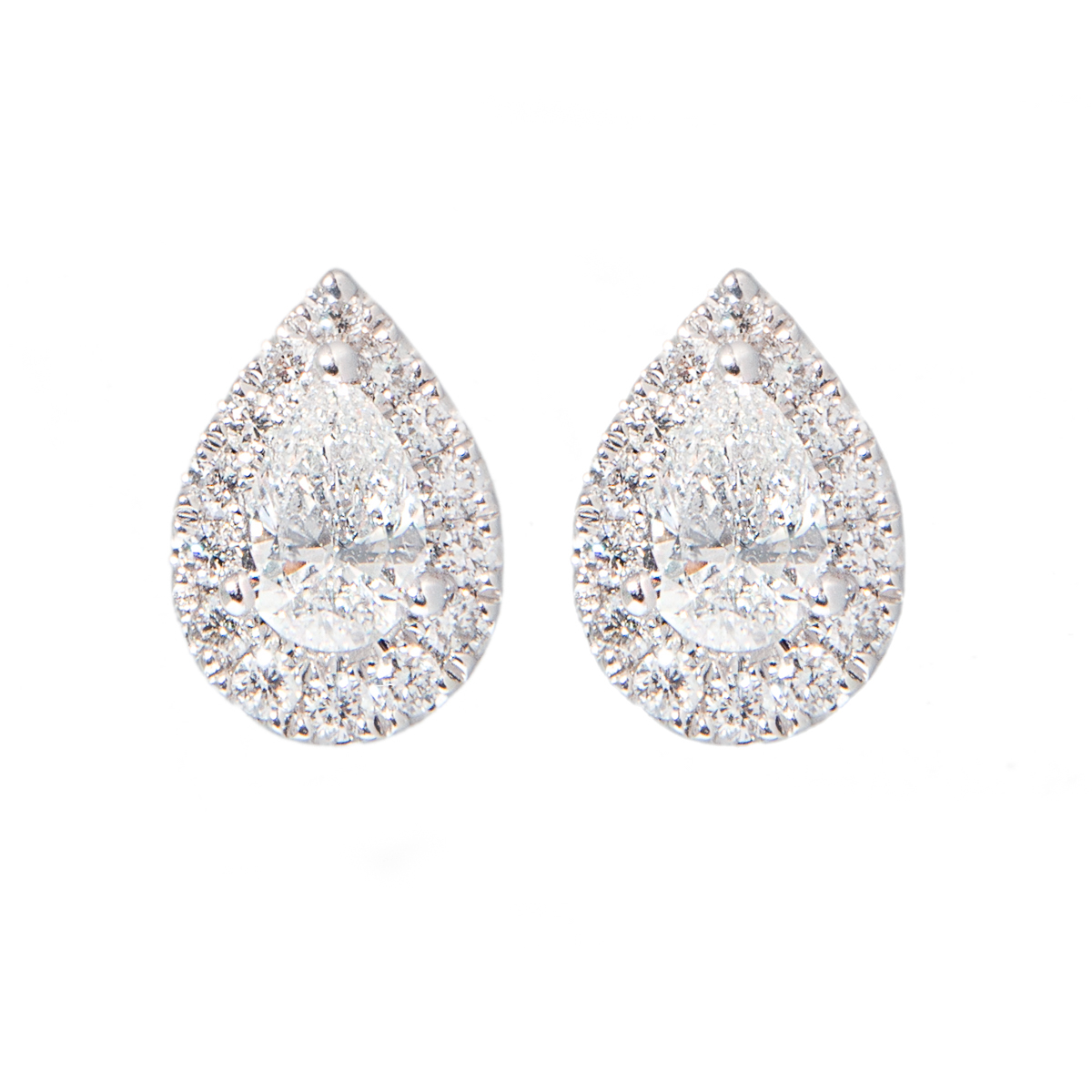 pear cut diamond studs