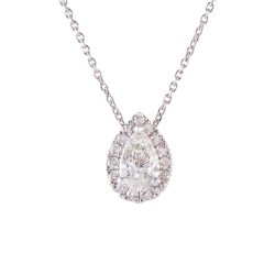 pear cut diamond cluster pendant