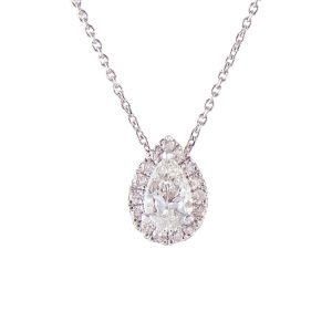 pear cut diamond cluster pendant