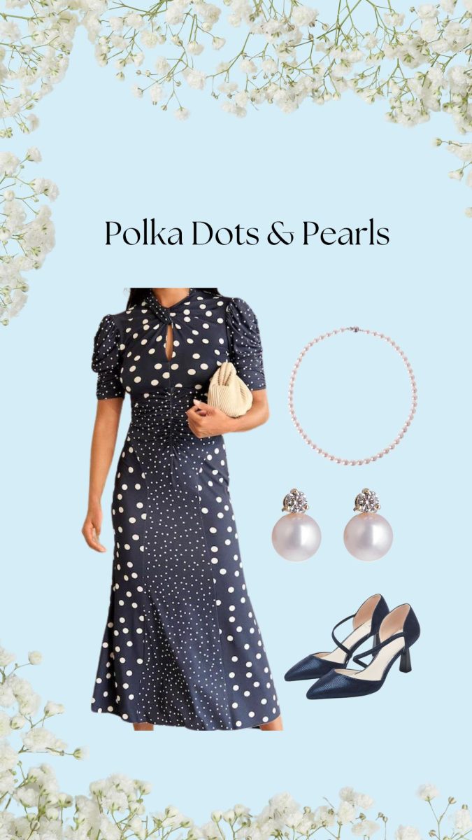 Polka dot and pearls outfit style guide for goodwood revival