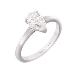 Platinum Pear Cut Diamond Engagement Ring