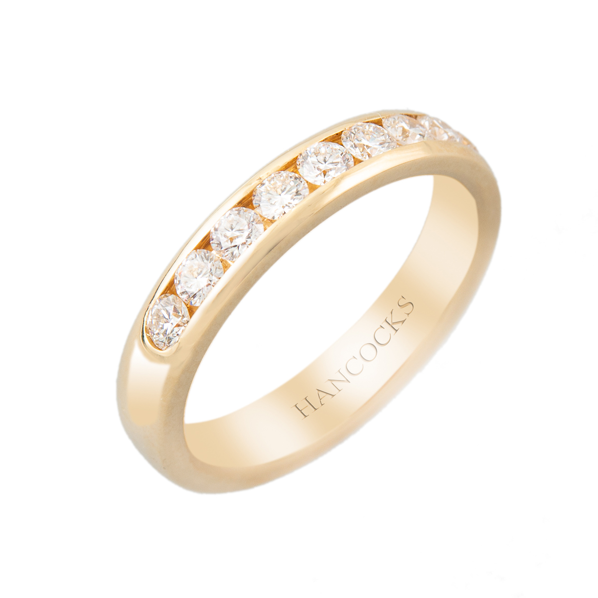 18ct yellow gold diamond set wedding ring