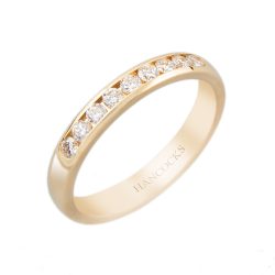 yellow gold channel set diamond wedding ring