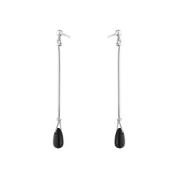 silver Georg Jensen earrings with black onyx