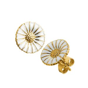 gold plated daisy earrings
