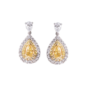 yellow diamond drop earrings