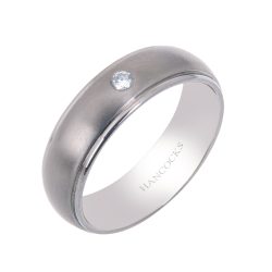 titanium gents diamond set wedding band