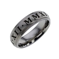 gents titanium band with roman numerals