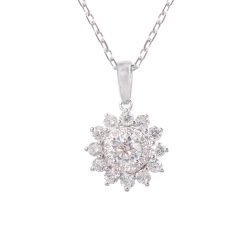 diamond double halo pendant