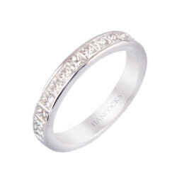 platinum princess cut 1.00ct diamond set wedding ring