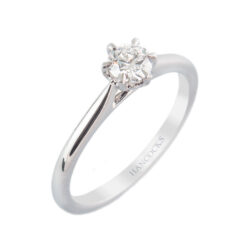 platinum single stone diamond 6 claw setting