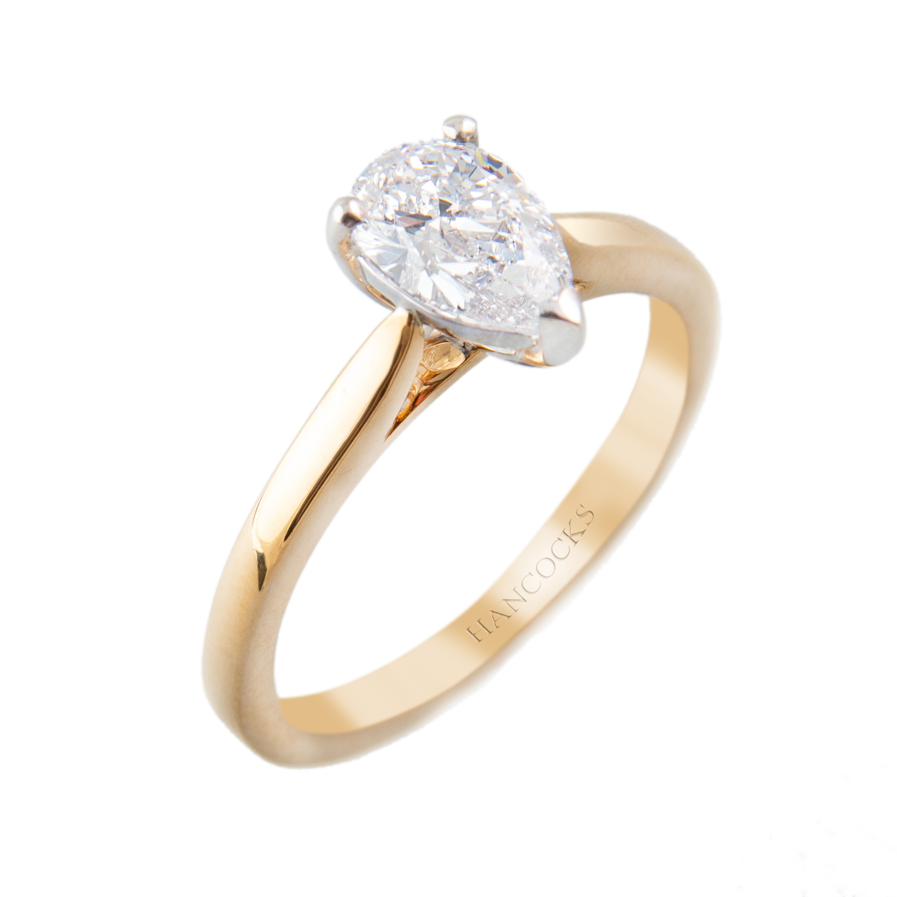 pear cut diamond single stone engagement ring