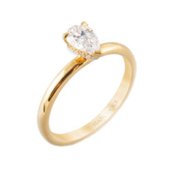 0.50ct D colour pear cut diamond ring