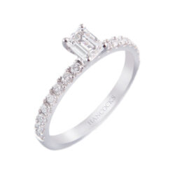 platinum emerald cut diamond ring