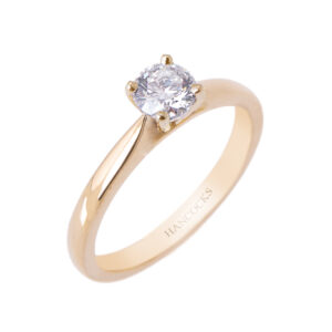all yellow gold brilliant cut diamond engagement ring