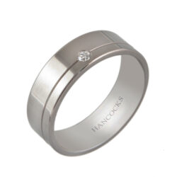 flat titanium-gents diamond set band