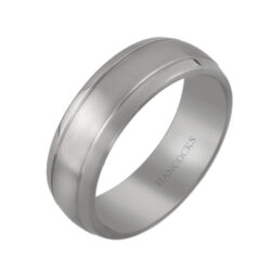titanium matt and polished gents wedding ring