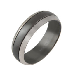 titanium and zirconium gents band ring