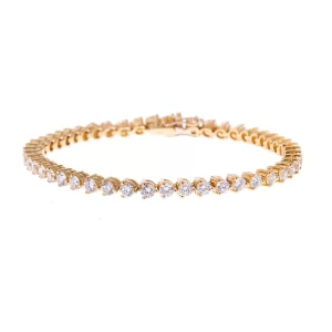 yellow gold diamond tennis bracelet