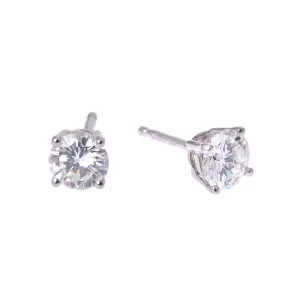 claw set brilliant cut diamond studs