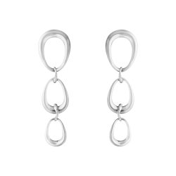 silver Georg Jensen Offspring 3 loop earrings