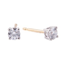 brilliant cut diamond stud earrings in yellow gold