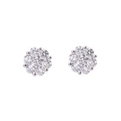 brilliant cut diamond cluster stud earrings