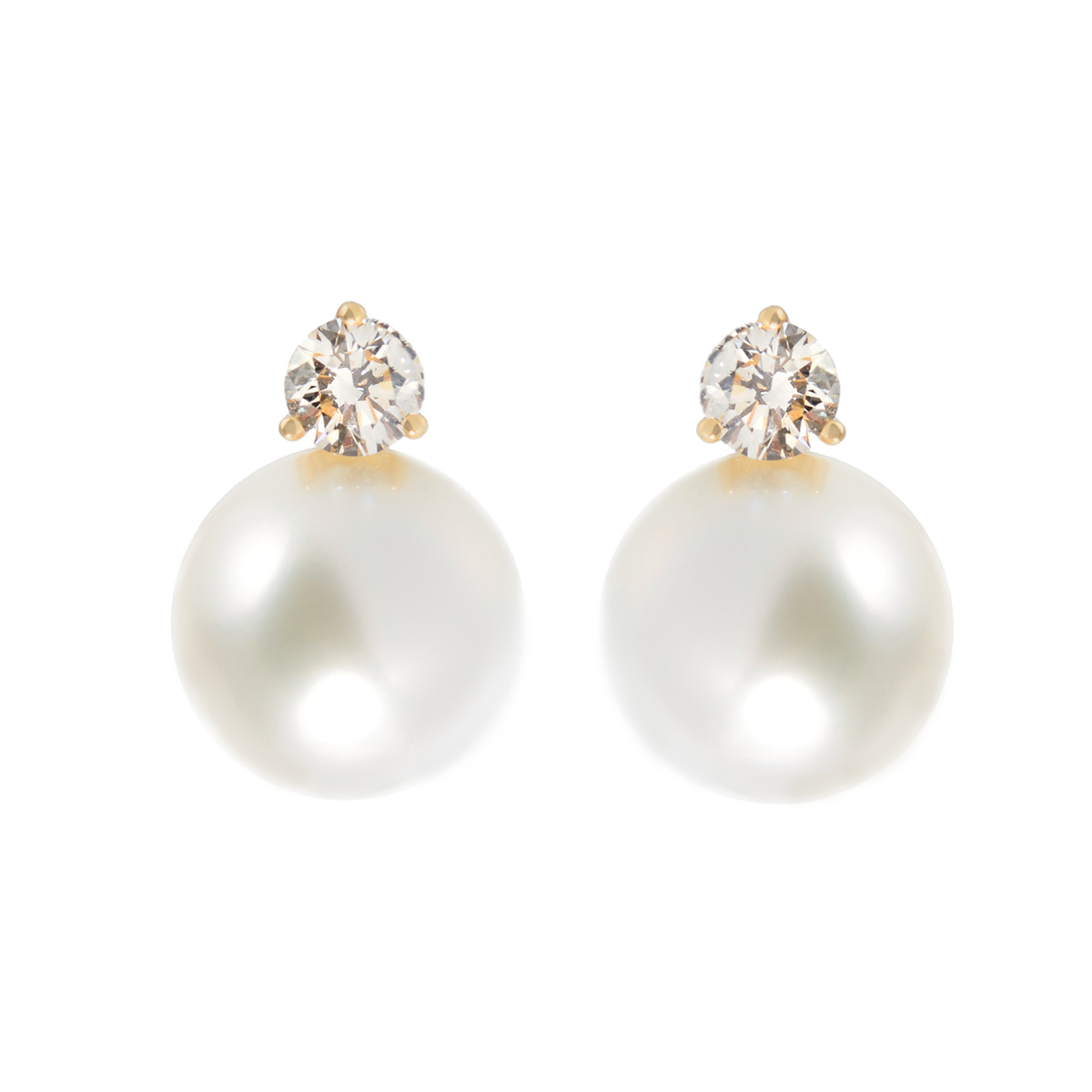 south sea pearl and diamond earrings