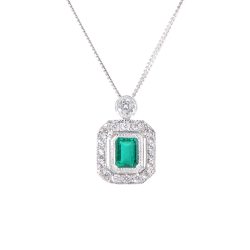 emerald and diamond pendant