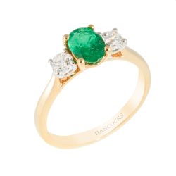oval emerald and diamond ring